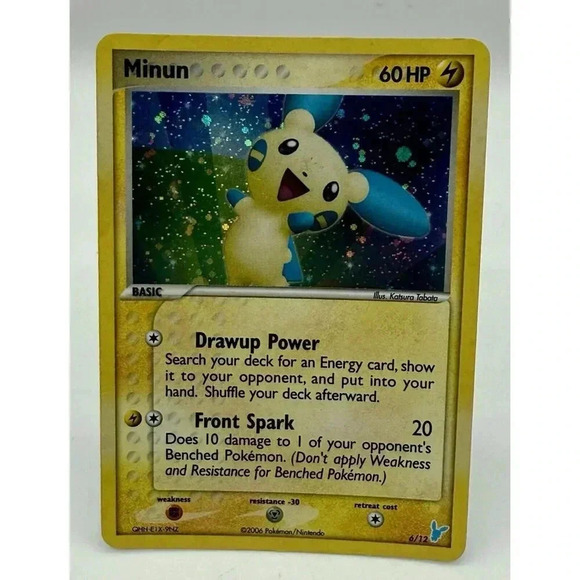Minun 6/12 Ex‎ Trainer Kit Reverse Holo 2006 Pokémon TCG LP - Picture 1 of 6